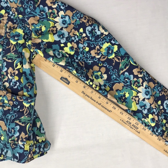 Liz Claiborne floral jean jacket NWT size lg - Picture 12 of 13